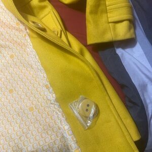 Tulle Yellow and White Printed Lined Coat